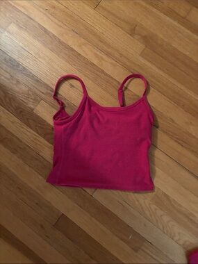 Beyond Yoga Hot Pink Spaghetti Strap Crop Tank